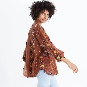 Madewell Shirttail Wrap Jacket Color Kilim Warm Nutmeg